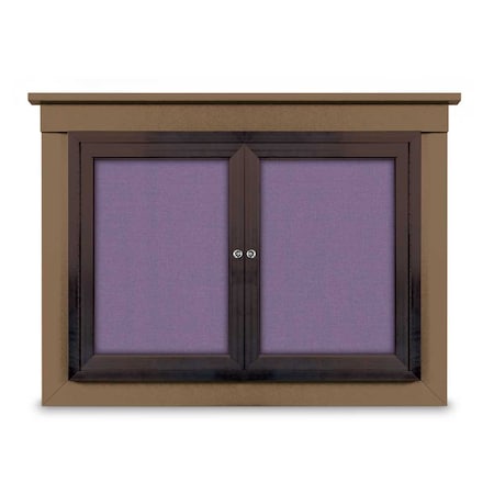 18x24 1-Door Enclosed Letterboard,Header,Burgundy/Walnut